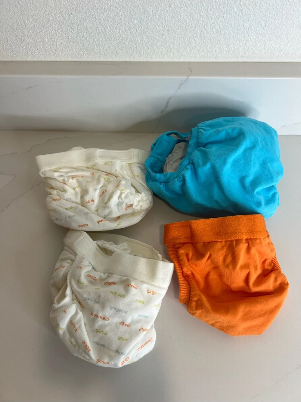 G Diapers Reusable Cloth Diaper Cover Bundle - Blue, Orange, White